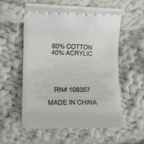 a.na. Chunky Cable Knit Sweater Women's Sz L Grey White Long Sleeve Turtle Neck - Picture 6 of 9